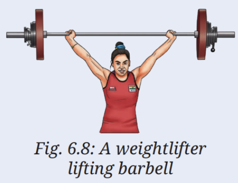 In the previous chapter, a weightlifter is shown holding a barbell steady in her hands (Fig. 6.8). Is she doing any work on the barbell while holding it steady?